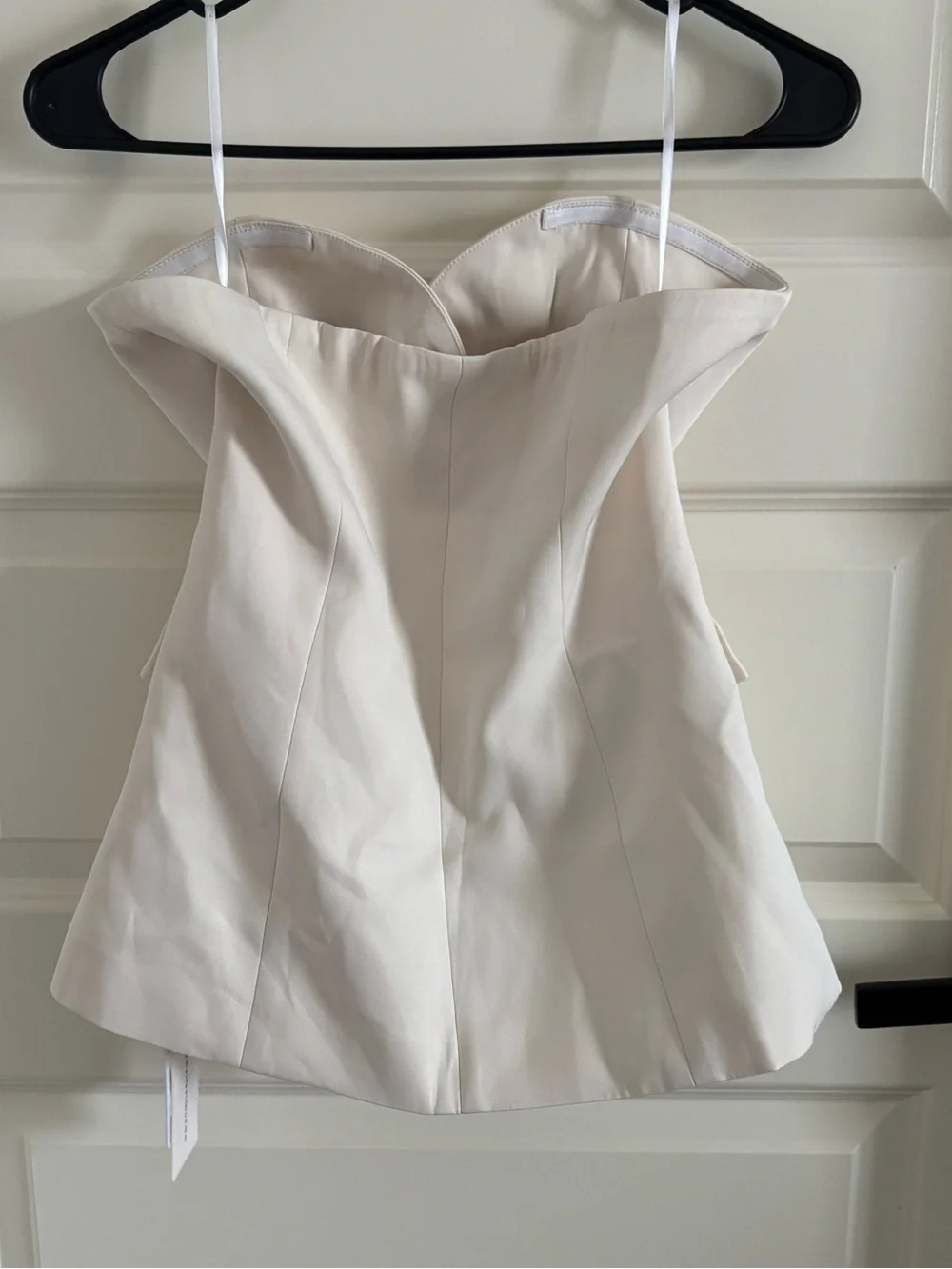 NWT Commense Cream Strapless Button-Front Top - Picture 6 of 6